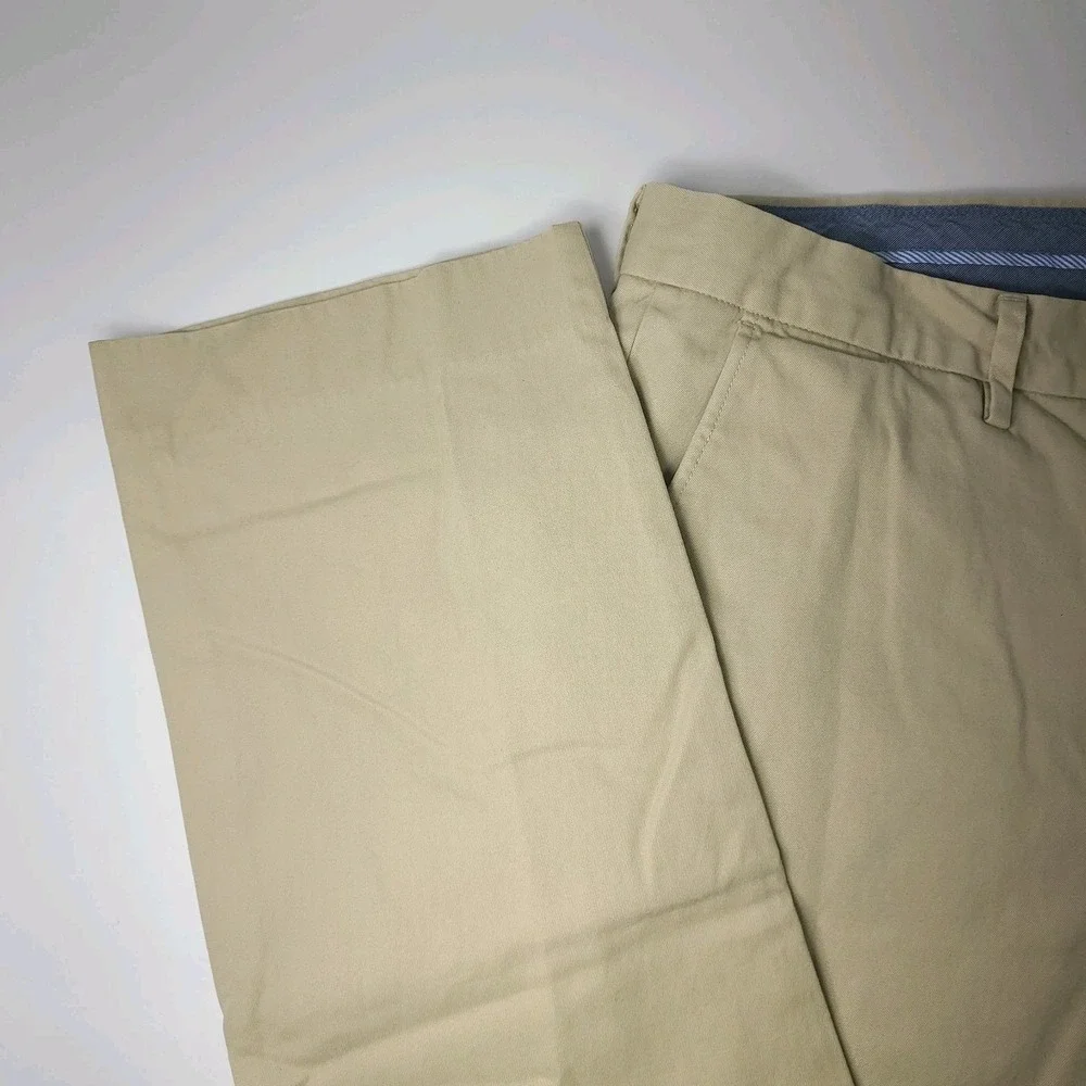 J. Crew Bowery Slim Straight Casual Chino Pants Men's W34 L32 Khaki Tan Cotton